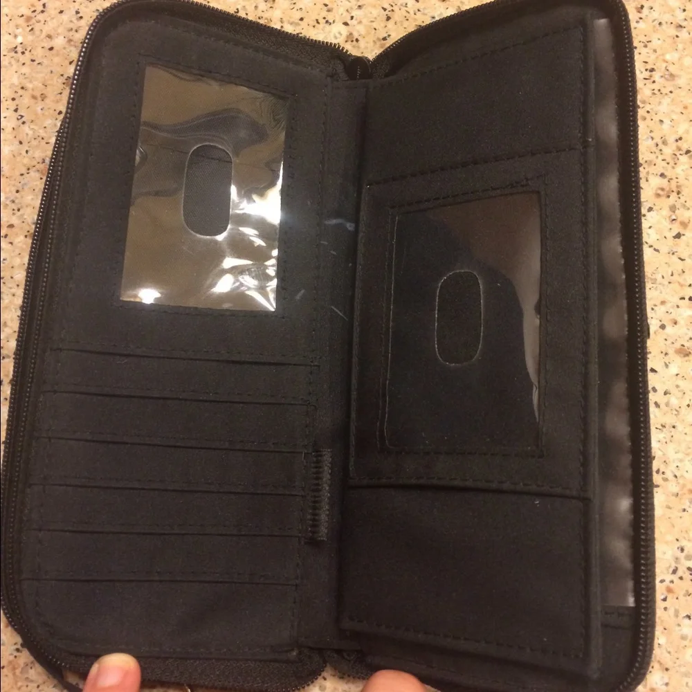 Zip around wallet, black croc, NWOT | offer in description